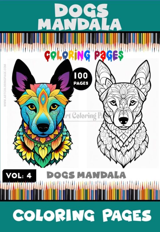 Tranquil Tails Mandala Dog Coloring VOL 4