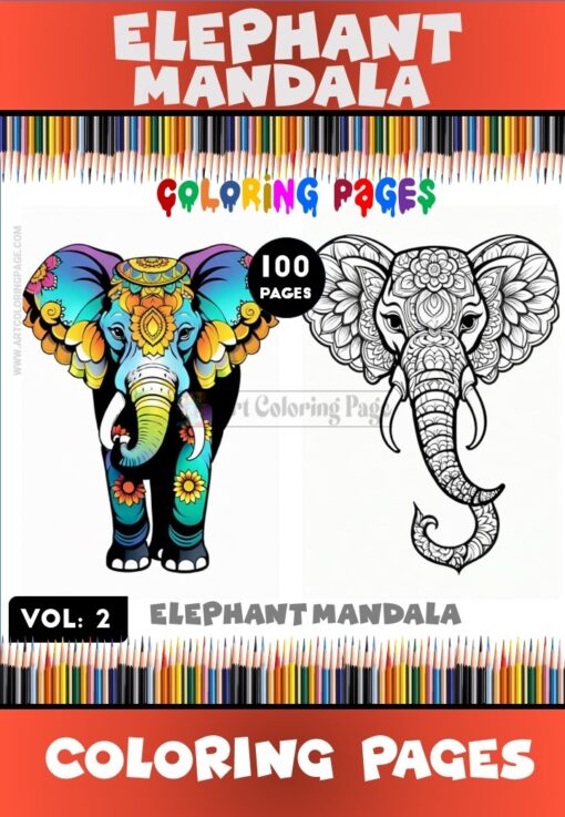 Tranquil Tusks Elephant Mandala Coloring Page VOL 2