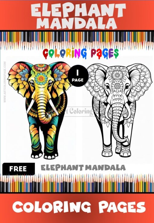 Tranquil Tusks Free Mandala Coloring Elephant