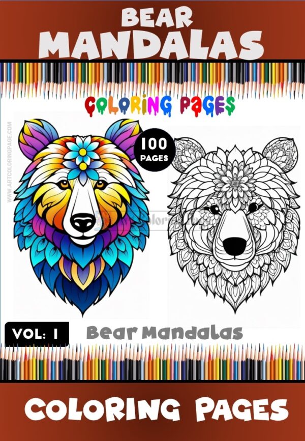 Unleash Creativity Mandala Coloring Pages Bear VOL 1
