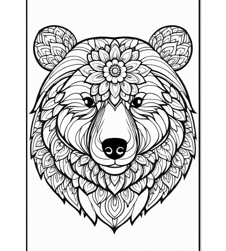 Bear mandalas Catégorie - Art Coloring Page