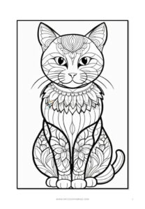 Whisker Wonderland Cat Mandala Coloring Page VOL 2