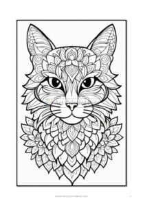 Whisker Wonderland Cat Mandala Coloring Page VOL 2