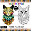 Whisker Wonderland Mandala Cat Coloring VOL 4