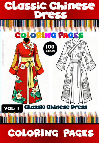 Alternative view of Immerse Yourself in Chinese Fashion Chinese Dress Coloring Book Vol1