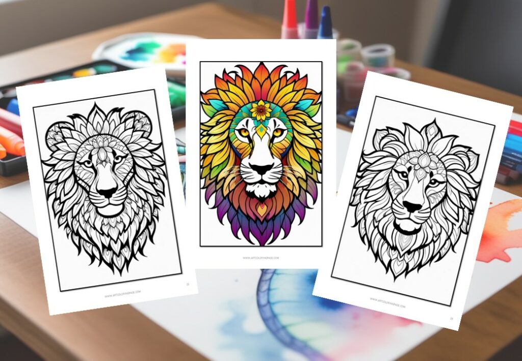 Color and Calm Your Mind with Our Anti-Stress Lion Mandalas