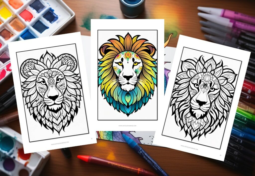 Color and Calm Your Mind with Our Anti-Stress Lion Mandalas