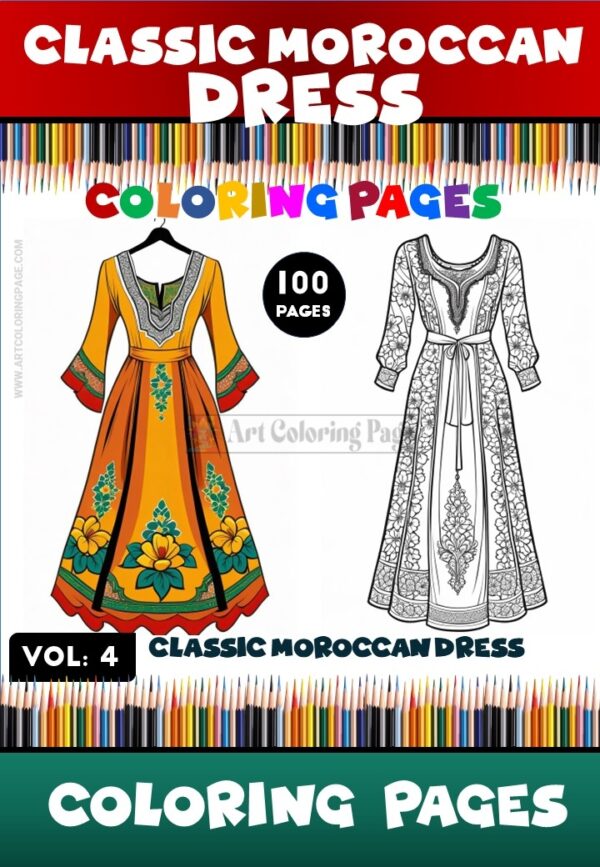 Dive into Elegance Moroccan Caftan Coloring Vol 4!