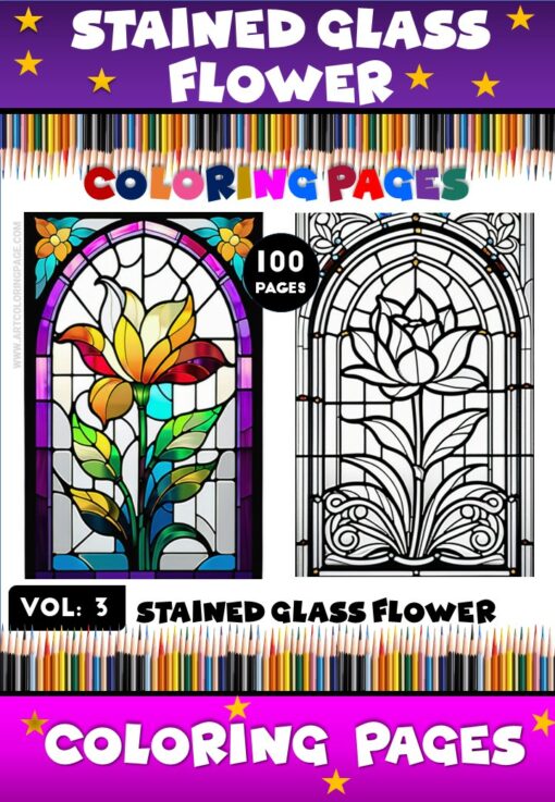 Immerse Yourself in Radiant Beauty with Stained Glass Coloring Pages Vol. 3
