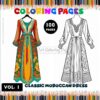 Unleash Your Creativity with Classic Moroccan Dress Coloring Pages Vol 1!