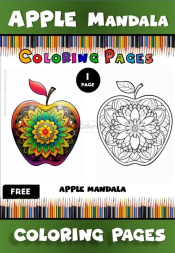 Apple Free Coloring Mandala Pages Instant Download