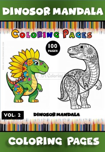 Dive into a Prehistoric Paradise with Dinosaur Mandala Coloring Vol - 2!