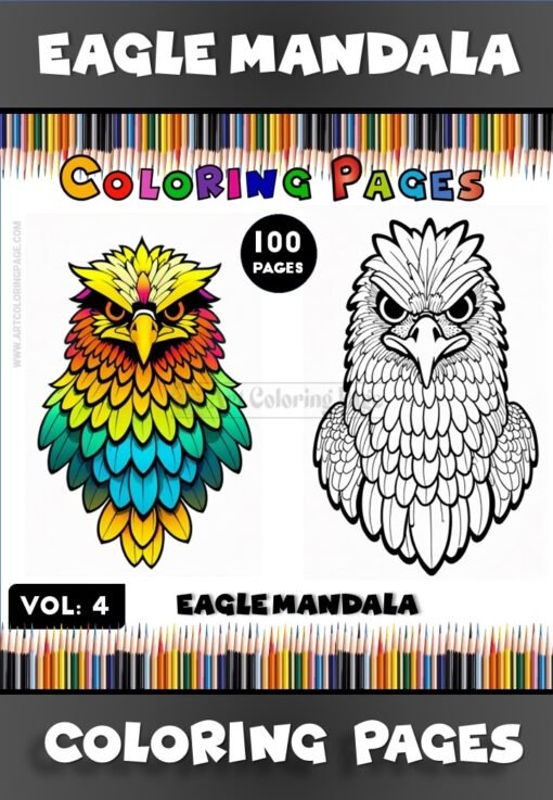 Discover Serenity with Eagle Mandala Printable Vol - 4!