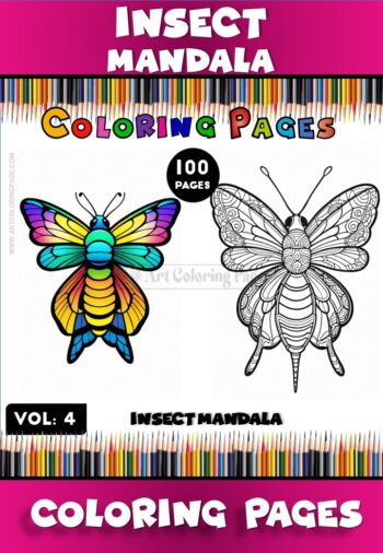 Discover Serenity with Insect Coloring Page Mandala Vol - 4