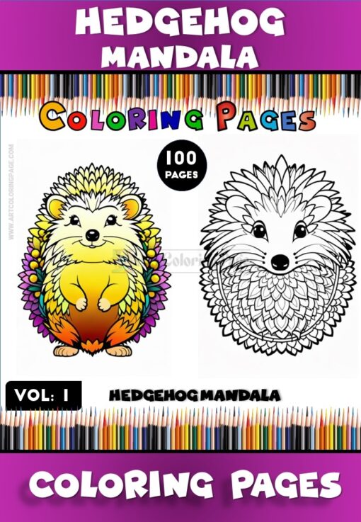 Discover Tranquility with Hedgehog Mandala Coloring Vol - 1