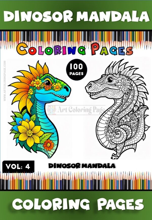 Discover the Ultimate Relaxation with Dinosaur Mandala PDF Vol - 4!
