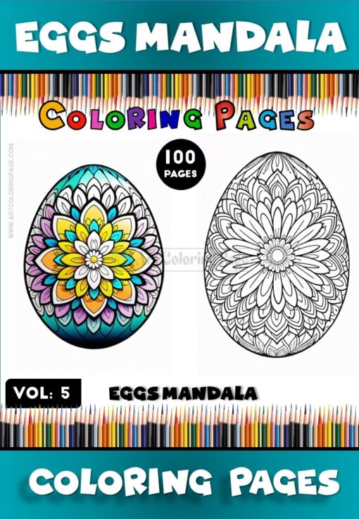 Elevate Your Artistry with Eggs Printable Coloring Pages Mandala, Vol - 5