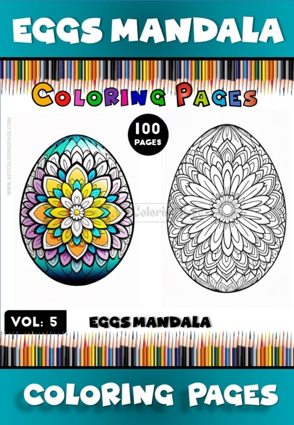Elevate Your Artistry with Eggs Printable Coloring Pages Mandala, Vol - 5