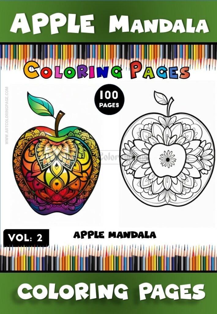 Elevate Your Coloring Experience with Apple Mandala Coloring Vol - 2