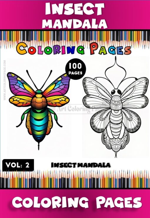 Embrace Tranquility with Insect Mandala Printable Vol - 2
