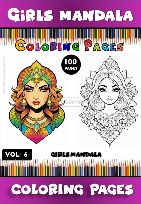 Ignite Imagination with Girl Coloring Mandala Vol - 6