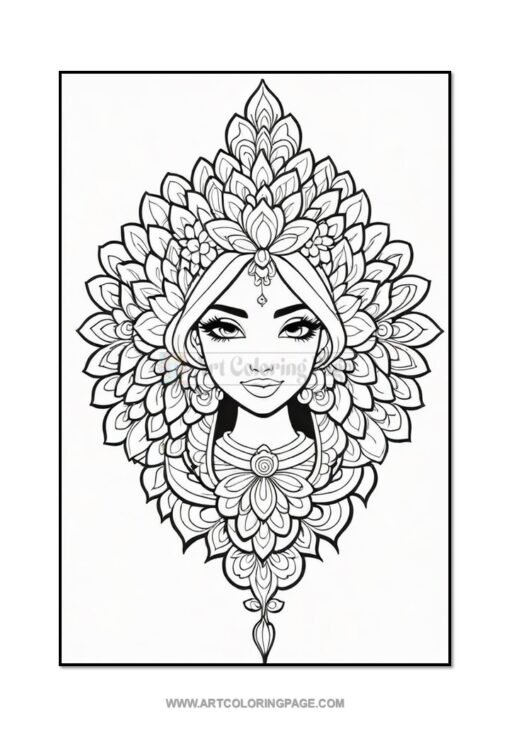 Ignite Imagination with Girl Coloring Mandala Vol - 6