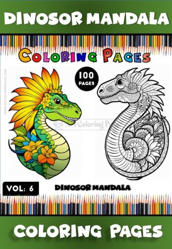 Ignite Your Imagination with Dinosaur Mandala Coloring Image Vol - 6!