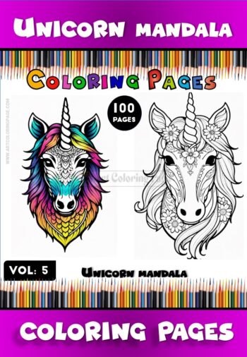 Step into a magical realm of creativity and relaxation with Unicorn Mandala PDF, Vol - 5. This enchanting coloring book features 100 beautifully detailed pages, available as an instant PDF download, ready for you to print and enjoy at 8.27 x 11.69 inches. Perfect for anyone looking to de-stress and let their imagination soar.