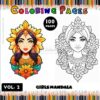 Immerse in Creativity with Girl Mandala Coloring Pages, Vol - 2