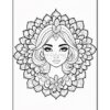 Immerse in Creativity with Girl Mandala Coloring Pages, Vol - 2