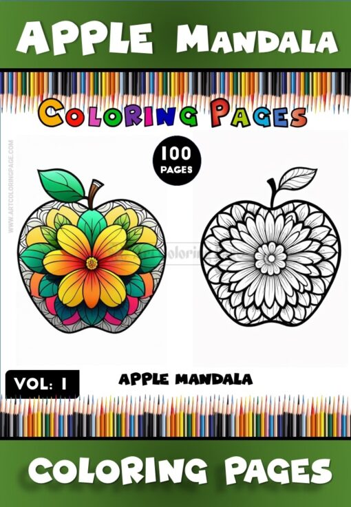 Indulge in Creativity with Apple Mandala Coloring Pages Vol - 1