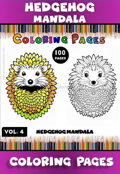 Relax and Create with Hedgehog Mandala Printable Vol - 4