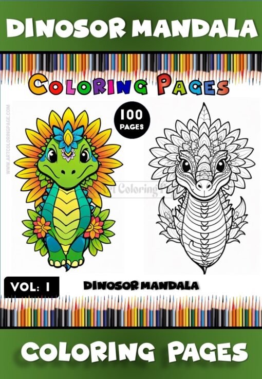 Unleash Creativity with Dinosaur Mandala Coloring Pages Vol 1