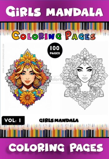 Unleash Creativity with Girl Mandala Coloring, Vol - 1
