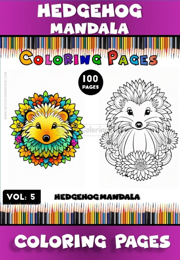 Unleash Your Creativity with Hedgehog Coloring Mandala Vol - 5