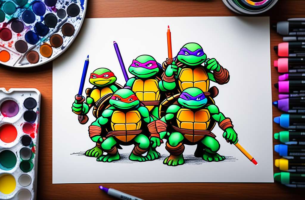 Superhero Coloring Adventures: 10 Exciting Ideas for Kids tutel ninja