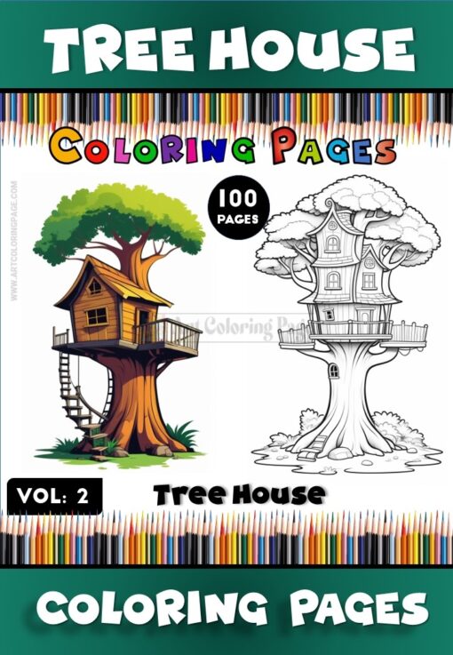 Continue the Adventure with Tree House Coloring Vol. 2 – 100 Pages