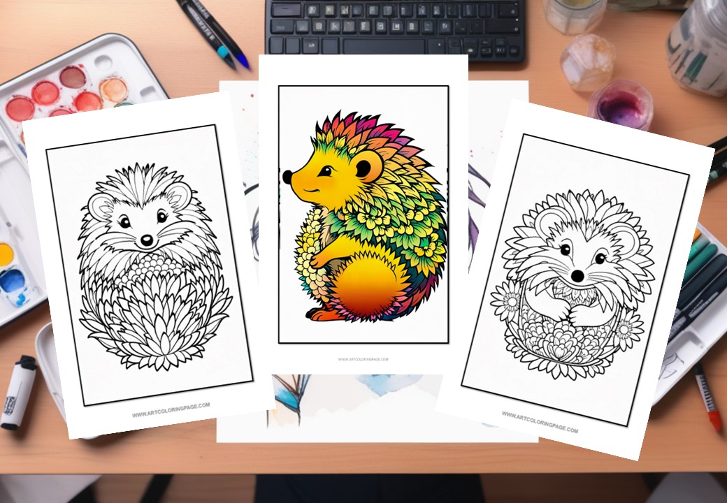 10 Enchanting Hedgehog Mandala Coloring Book Ideas for Adults and Kids
