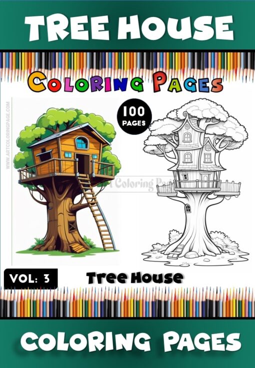Discover New Heights of Creativity with Coloring Pages Tree House Vol. 3 – 100 Pages