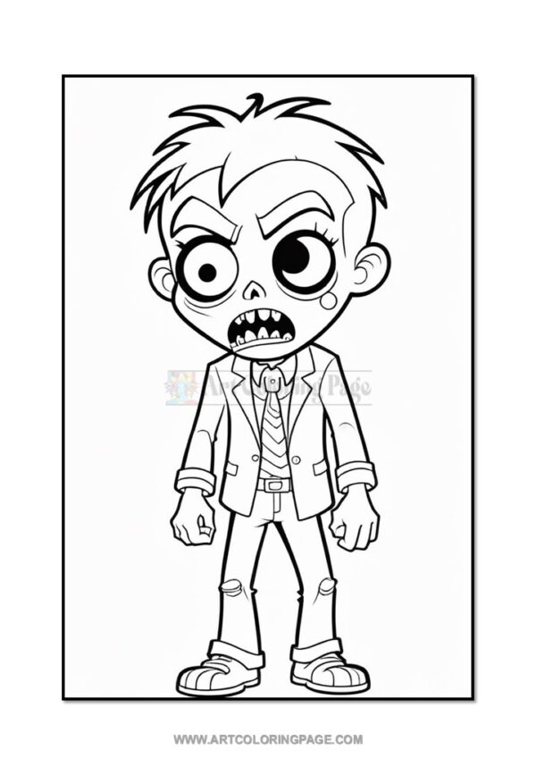 Alternative view of Dive into Creativity with a Free Zombie Coloring Page