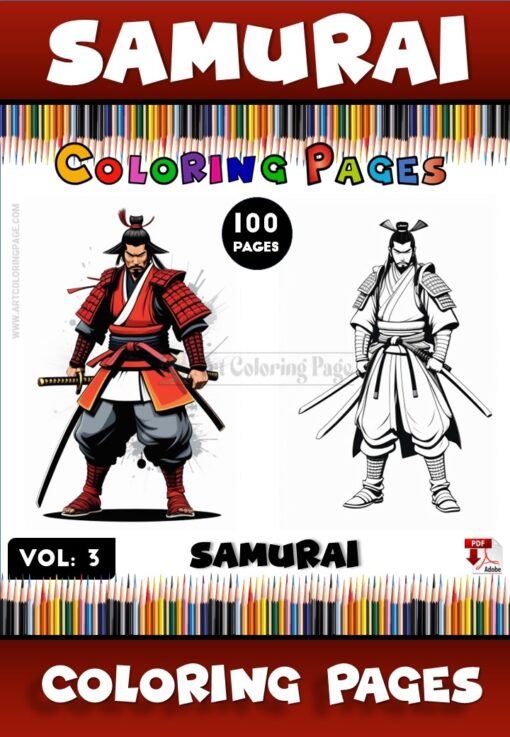 Dive into the World of Warriors with Coloring Pages Samurai Vol 3