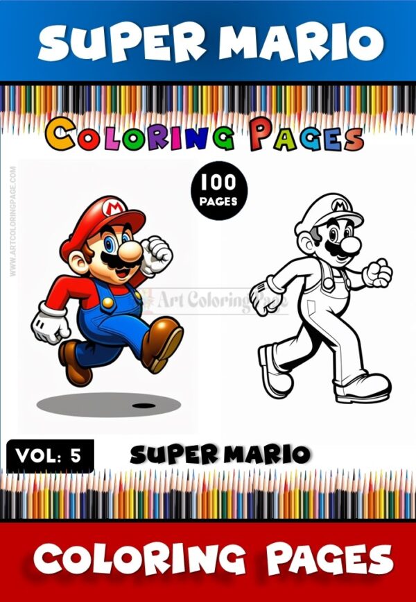 Elevate Your Creativity with Mario Coloring Pages Vol 5!Diapositive1