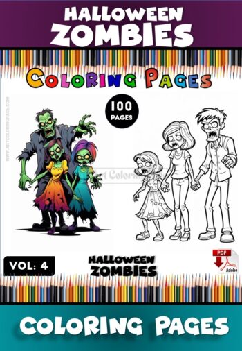 Enter the Undead World with Zombie Color Pages Vol 4