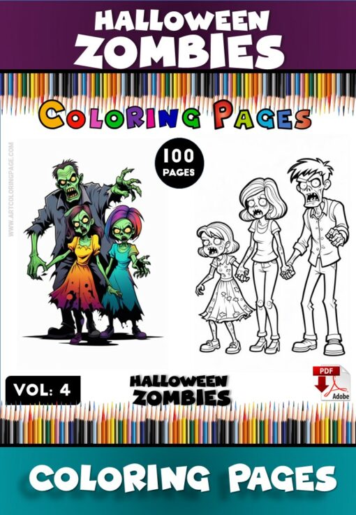 Enter the Undead World with Zombie Color Pages Vol 4