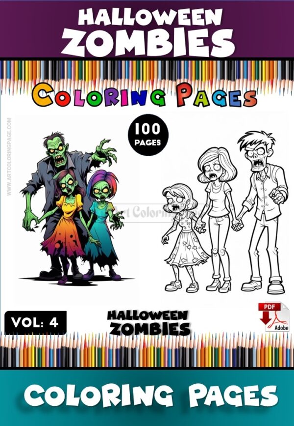 Enter the Undead World with Zombie Color Pages Vol 4