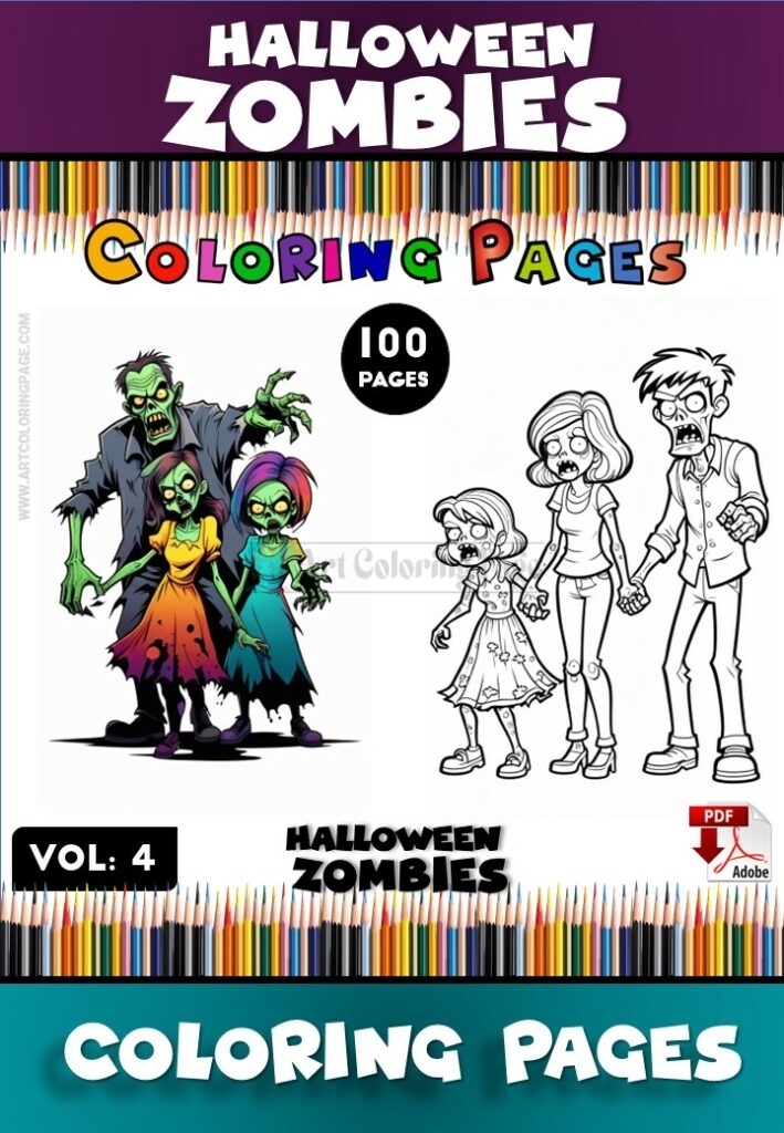 Enter the Undead World with Zombie Color Pages Vol 4