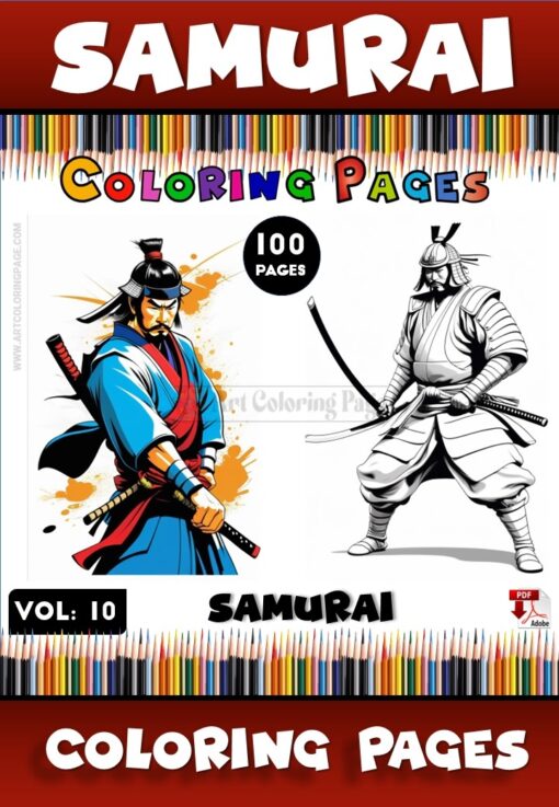 Experience the Art of Zen with Coloring Page Samurai Vol 10