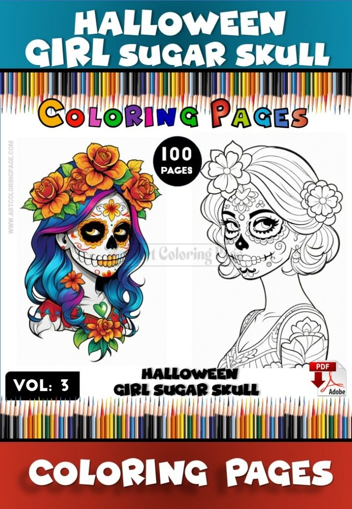 Ignite Creativity with Skull Coloring for Girl Pages Vol 3