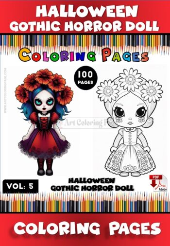 Explore Dark Elegance with Gothic Coloring Sheets Vol 5