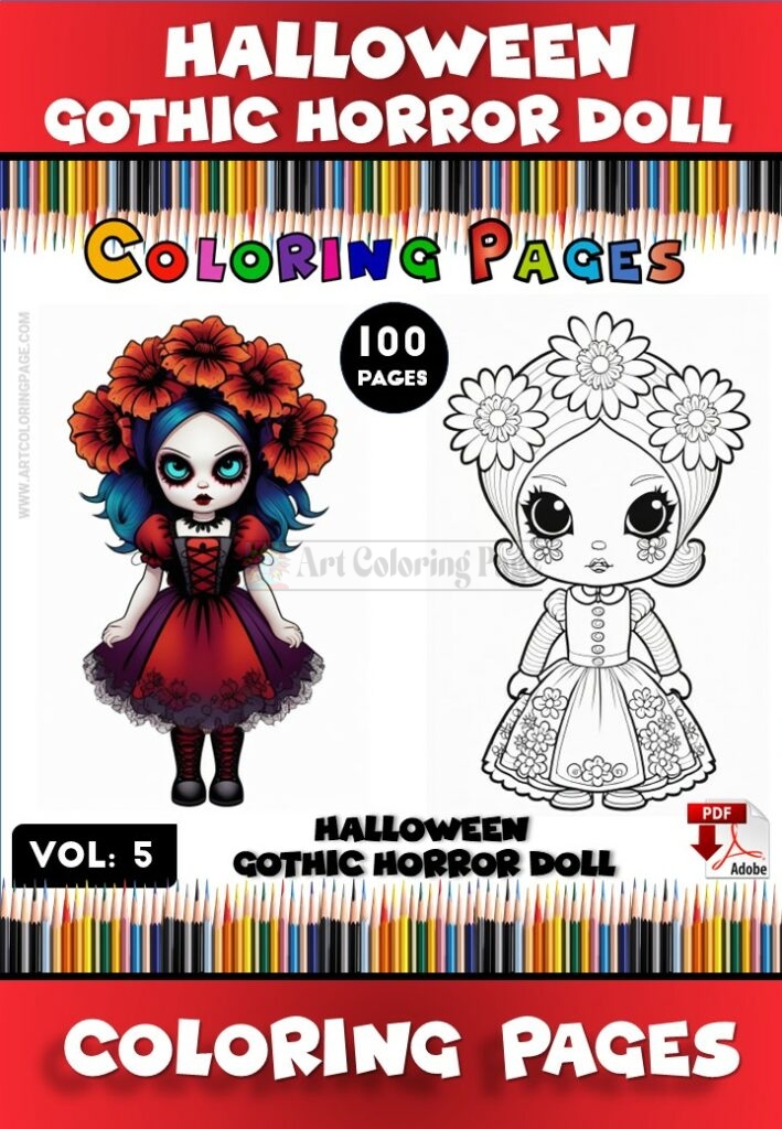 Explore Dark Elegance with Gothic Coloring Sheets Vol 5